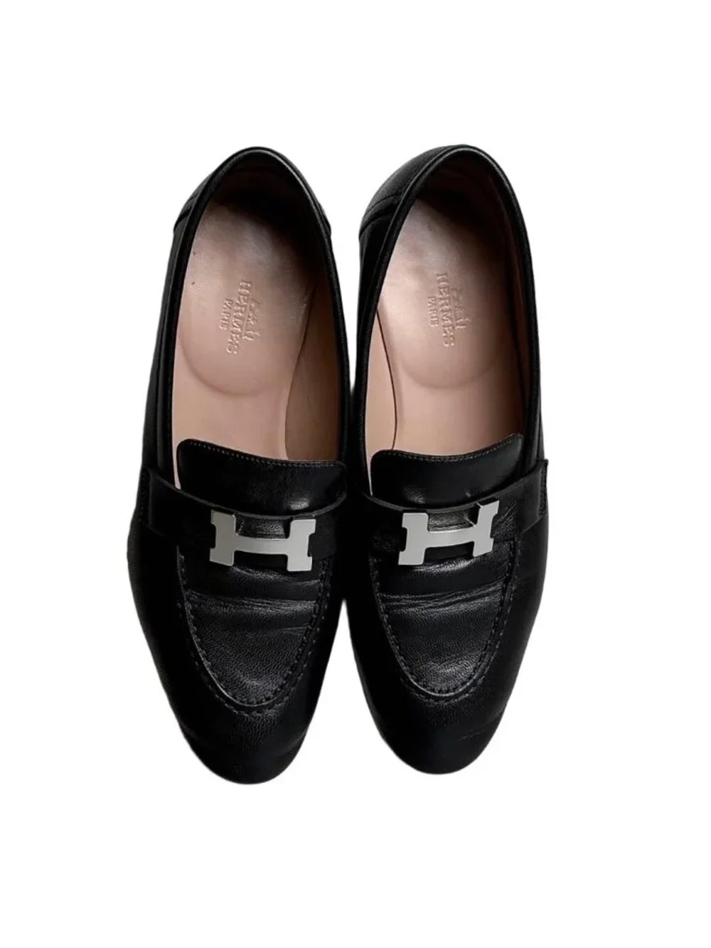 Hermes Mokarin Paris Black Loafers